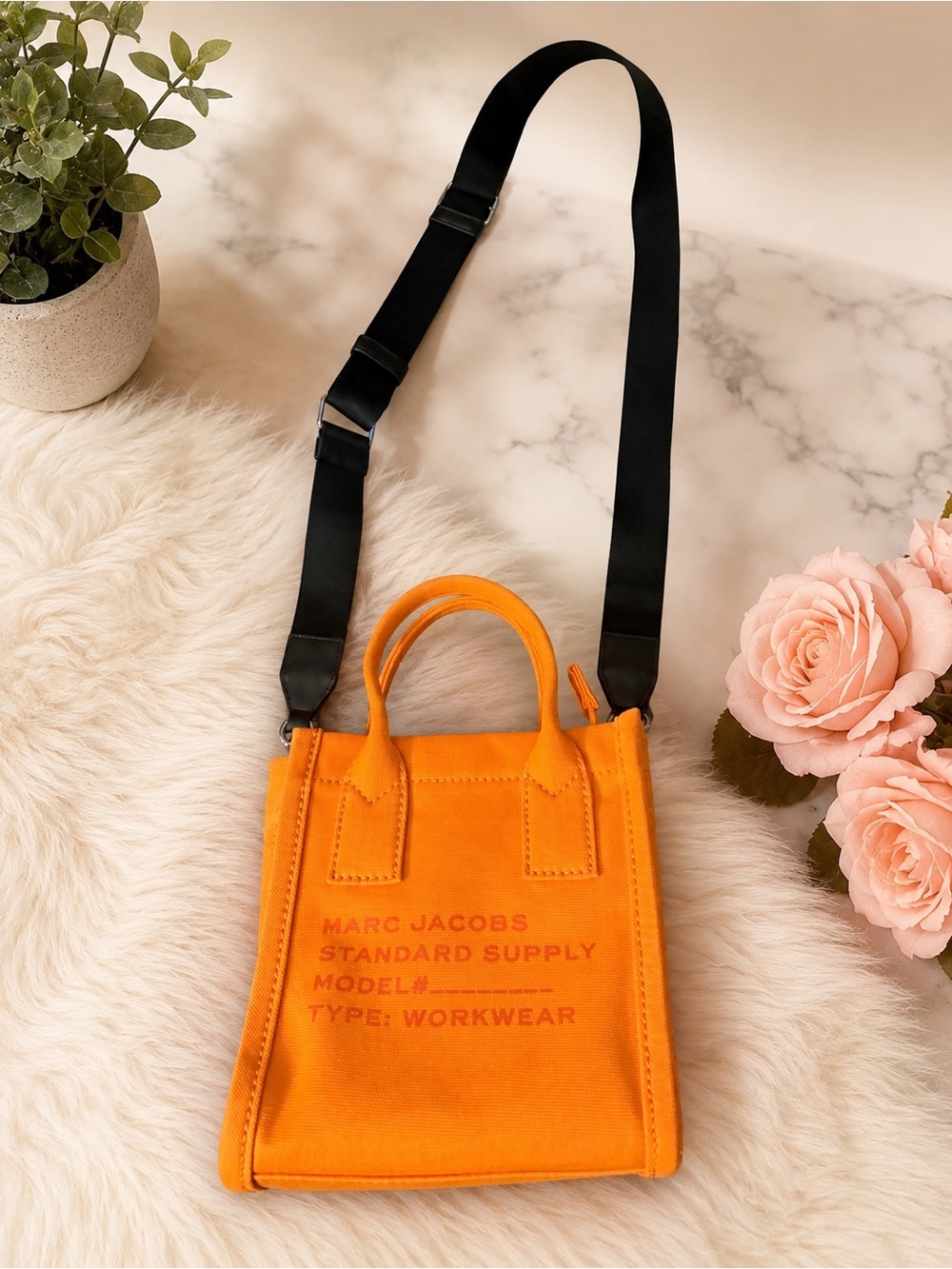 Marc Jacobs Mini Tote Bag - Orange Canvas Crossbody